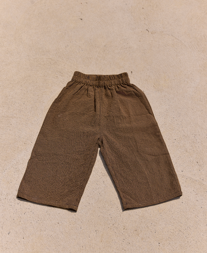 Daydream wide leg Check Pants - Caramel