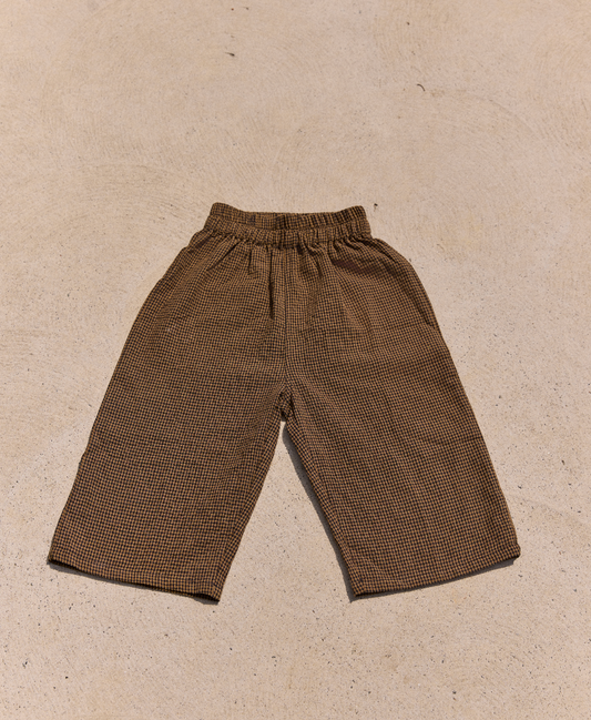 Daydream wide leg Check Pants - Caramel